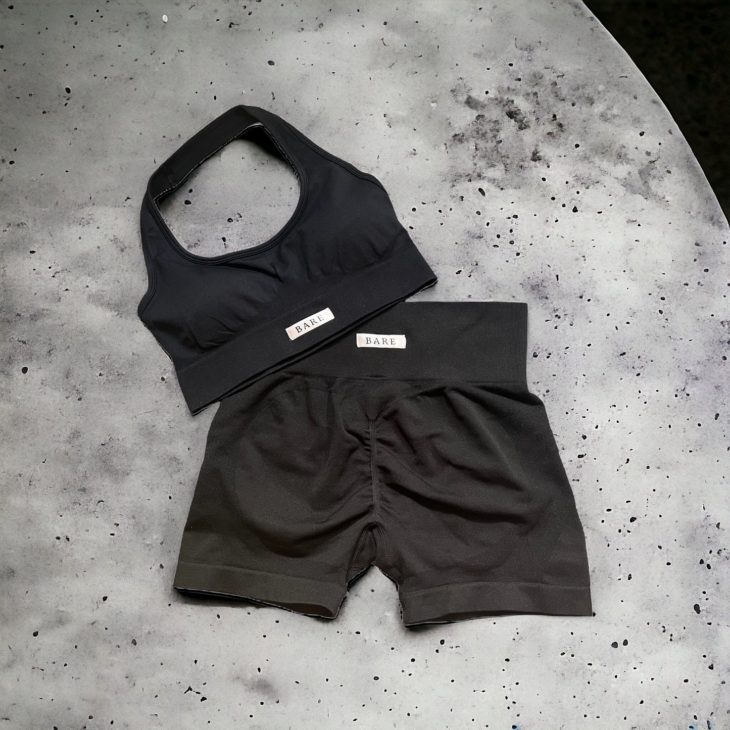 BARE Halter Neck Shorts Set - Black